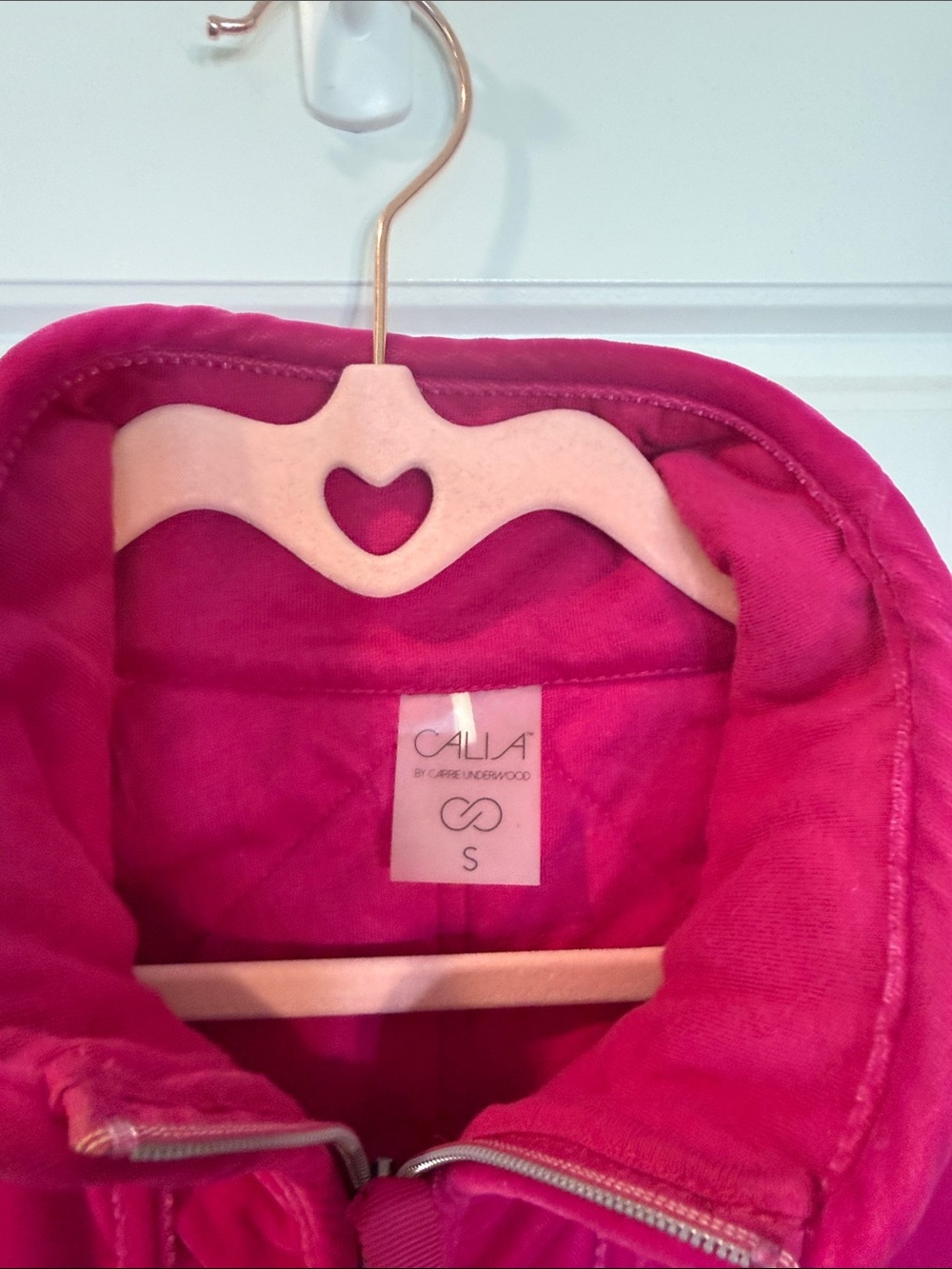 Calia Full Zip Vibrant Pink Quilted Oversized Jacket Small - Picture 3 of 7